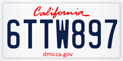 CA license plate 6TTW897