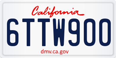 CA license plate 6TTW900