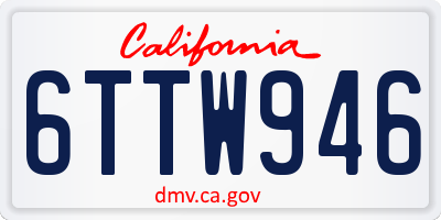 CA license plate 6TTW946