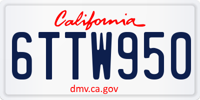 CA license plate 6TTW950