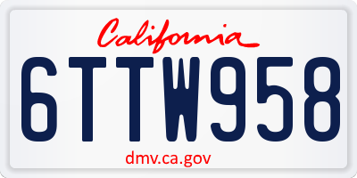 CA license plate 6TTW958