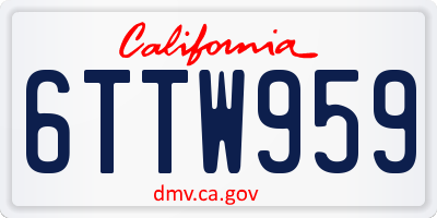 CA license plate 6TTW959