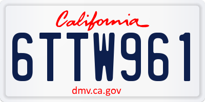 CA license plate 6TTW961