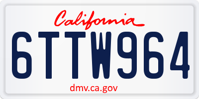 CA license plate 6TTW964