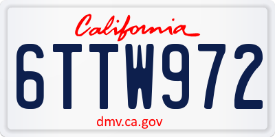 CA license plate 6TTW972