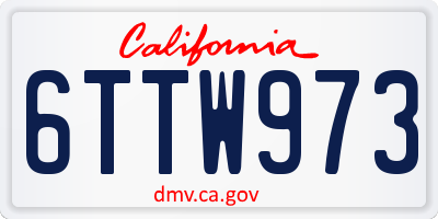 CA license plate 6TTW973