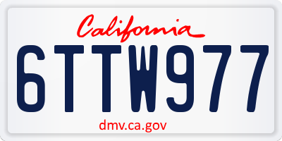 CA license plate 6TTW977