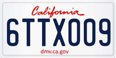 CA license plate 6TTX009