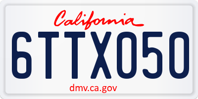 CA license plate 6TTX050