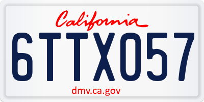 CA license plate 6TTX057