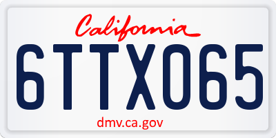CA license plate 6TTX065