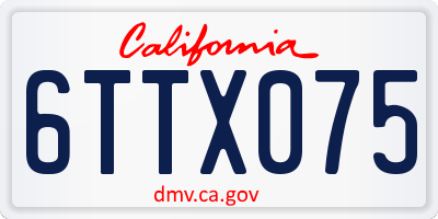 CA license plate 6TTX075