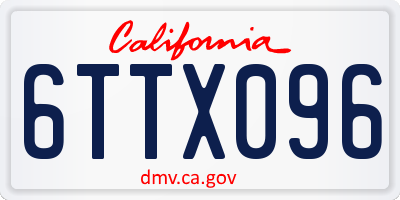 CA license plate 6TTX096