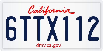 CA license plate 6TTX112