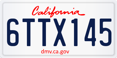 CA license plate 6TTX145