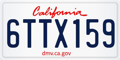 CA license plate 6TTX159