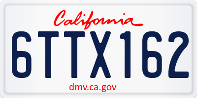 CA license plate 6TTX162