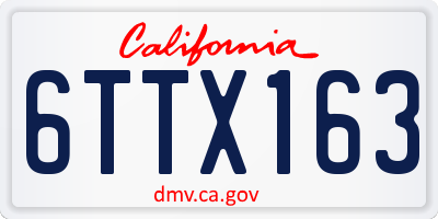 CA license plate 6TTX163