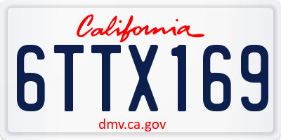CA license plate 6TTX169
