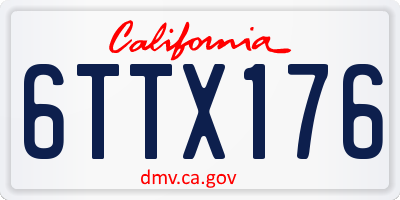 CA license plate 6TTX176