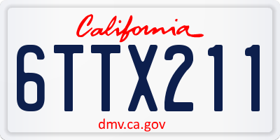 CA license plate 6TTX211