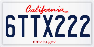 CA license plate 6TTX222