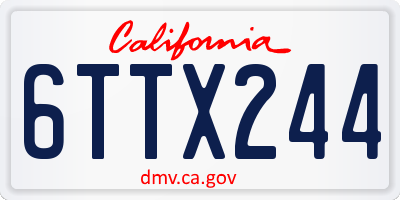 CA license plate 6TTX244