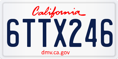 CA license plate 6TTX246