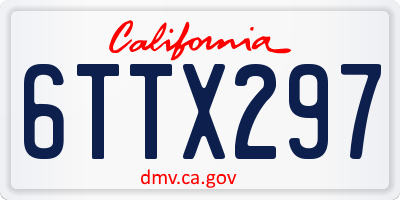 CA license plate 6TTX297