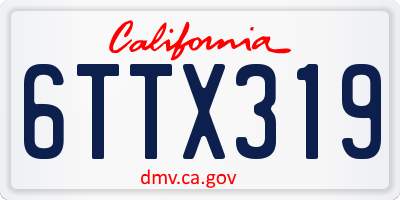 CA license plate 6TTX319