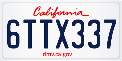 CA license plate 6TTX337