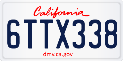 CA license plate 6TTX338