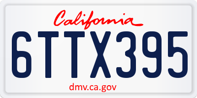 CA license plate 6TTX395