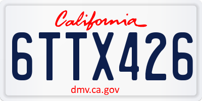 CA license plate 6TTX426