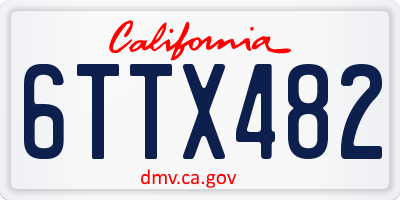 CA license plate 6TTX482