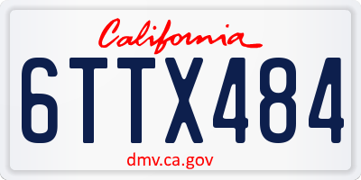 CA license plate 6TTX484