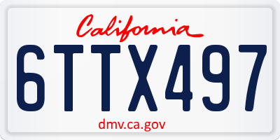 CA license plate 6TTX497
