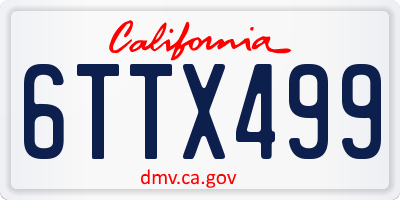 CA license plate 6TTX499
