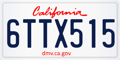 CA license plate 6TTX515
