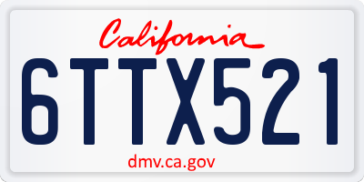 CA license plate 6TTX521