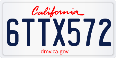 CA license plate 6TTX572
