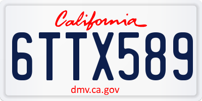 CA license plate 6TTX589