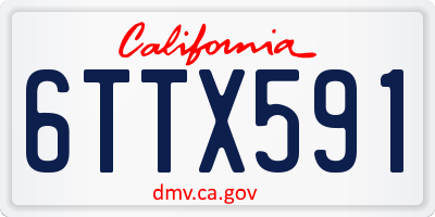 CA license plate 6TTX591