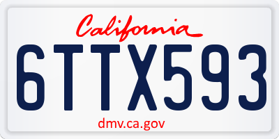 CA license plate 6TTX593