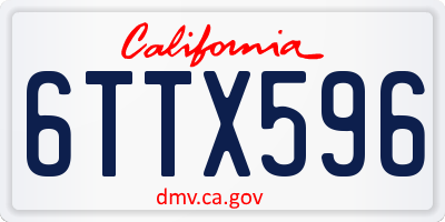 CA license plate 6TTX596