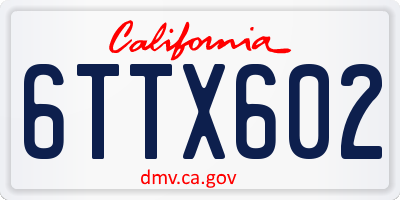 CA license plate 6TTX602