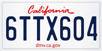 CA license plate 6TTX604