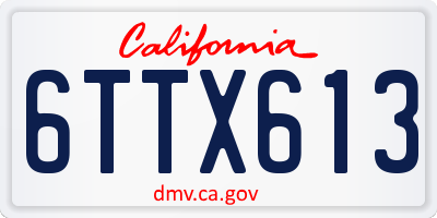 CA license plate 6TTX613
