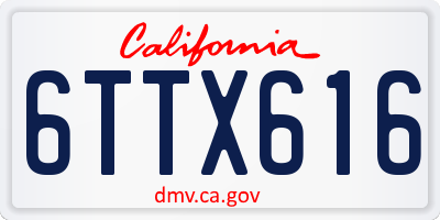 CA license plate 6TTX616