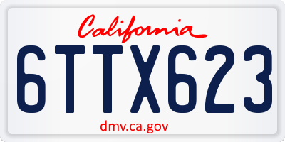 CA license plate 6TTX623